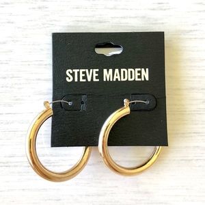 Steve Madden Gold Tube Hoops